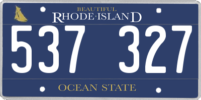 RI license plate 537327