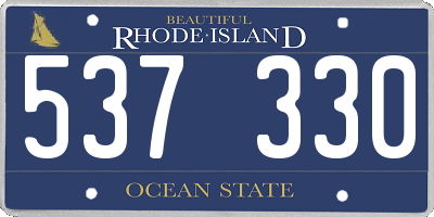 RI license plate 537330