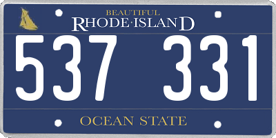 RI license plate 537331
