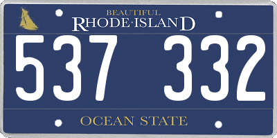 RI license plate 537332