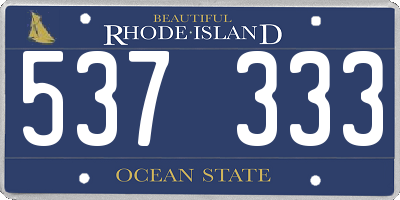 RI license plate 537333