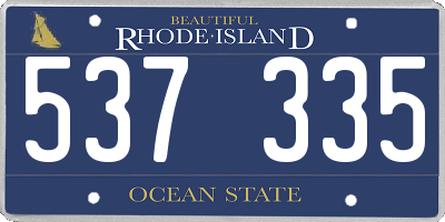 RI license plate 537335