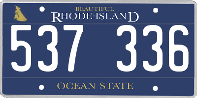 RI license plate 537336