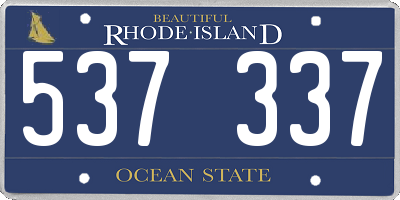 RI license plate 537337