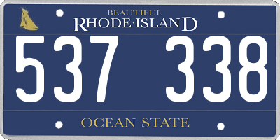 RI license plate 537338