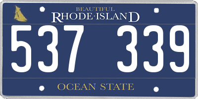 RI license plate 537339