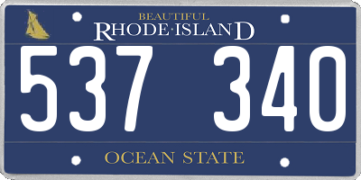 RI license plate 537340