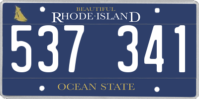 RI license plate 537341