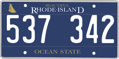 RI license plate 537342