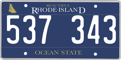 RI license plate 537343