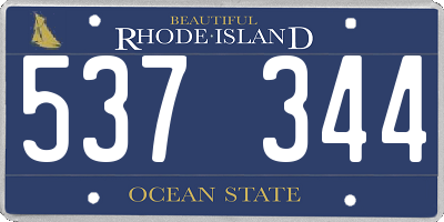 RI license plate 537344