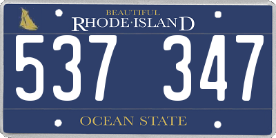 RI license plate 537347