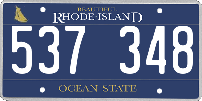 RI license plate 537348