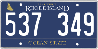 RI license plate 537349