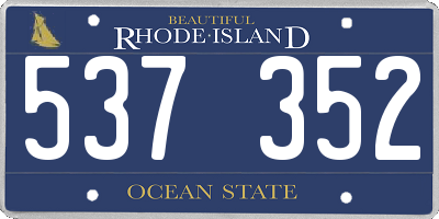 RI license plate 537352