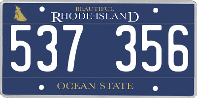 RI license plate 537356