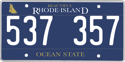 RI license plate 537357