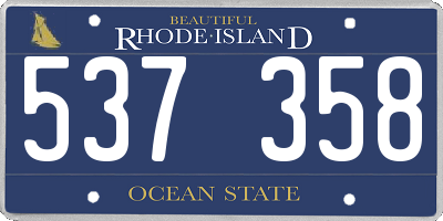 RI license plate 537358
