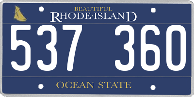 RI license plate 537360