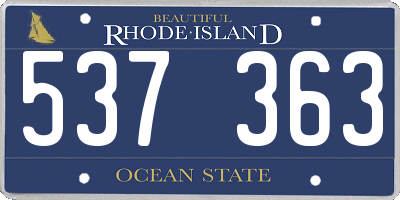 RI license plate 537363