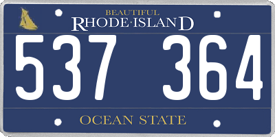 RI license plate 537364