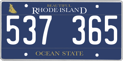 RI license plate 537365