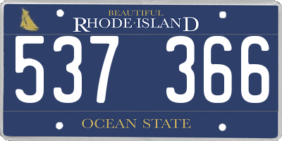 RI license plate 537366