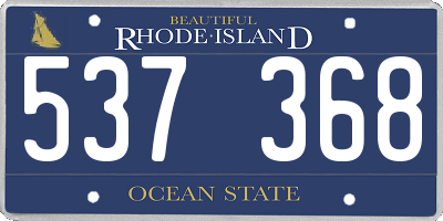 RI license plate 537368