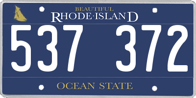 RI license plate 537372