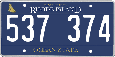 RI license plate 537374