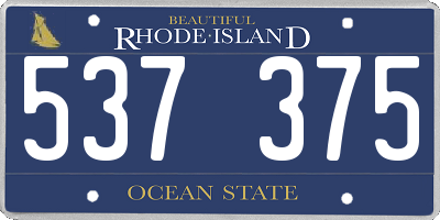 RI license plate 537375