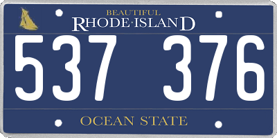 RI license plate 537376