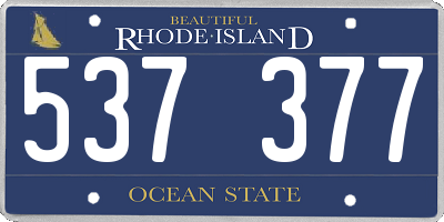RI license plate 537377
