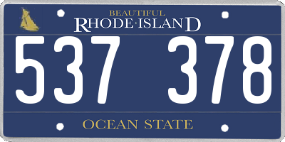 RI license plate 537378