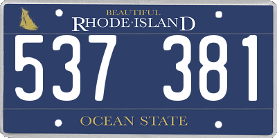 RI license plate 537381