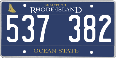 RI license plate 537382