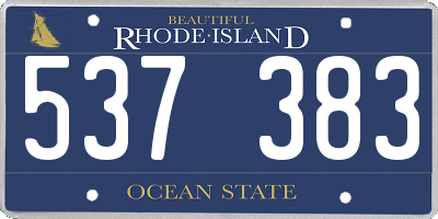 RI license plate 537383