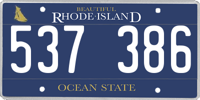 RI license plate 537386