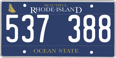 RI license plate 537388