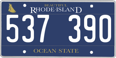 RI license plate 537390