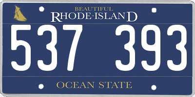 RI license plate 537393