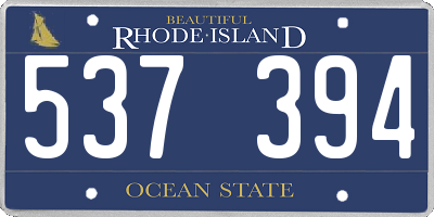RI license plate 537394