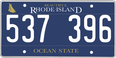 RI license plate 537396