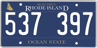 RI license plate 537397