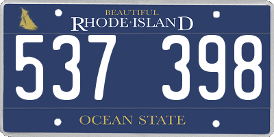 RI license plate 537398