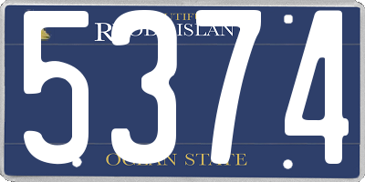 RI license plate 5374