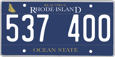 RI license plate 537400