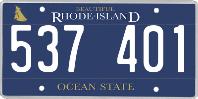 RI license plate 537401