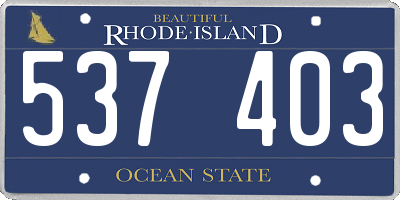 RI license plate 537403
