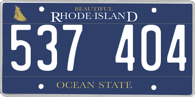 RI license plate 537404
